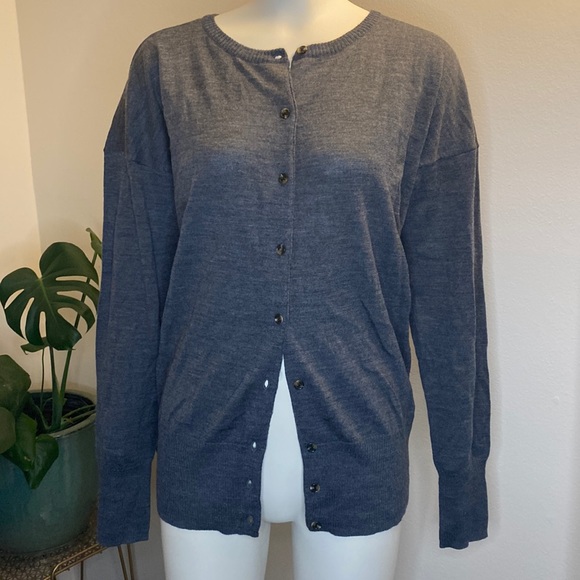 NWT! Universal Standard City Wool Cardigan in Grey Melange - Picture 3 of 6